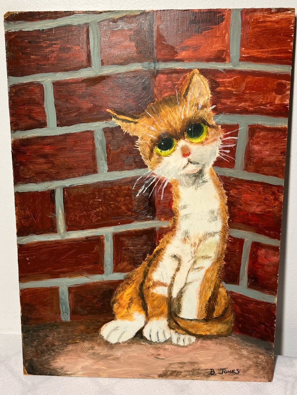 Original oil painting on board
Big Eyed Kitty Cat
B Jones artist